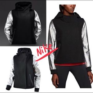 Nike Leather NWT destroyer butterfly silver jacket